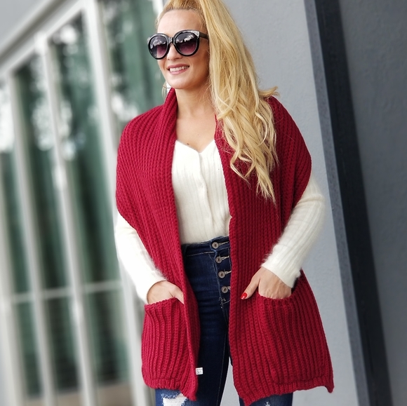 CASUAL DOLLZ Knit Scarf with Pockets -Muffler - Picture 2 of 5